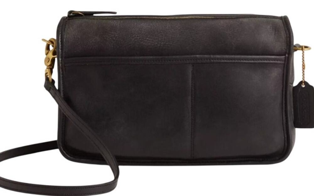 Vintage 1993 Coach Companion Bag 9300 Black Leather Crossbody USA